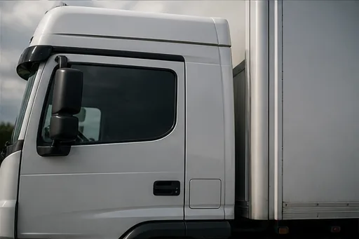 Commercial cargo truck prepared for glass service