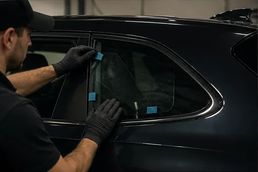 Quarter glass replacement detail